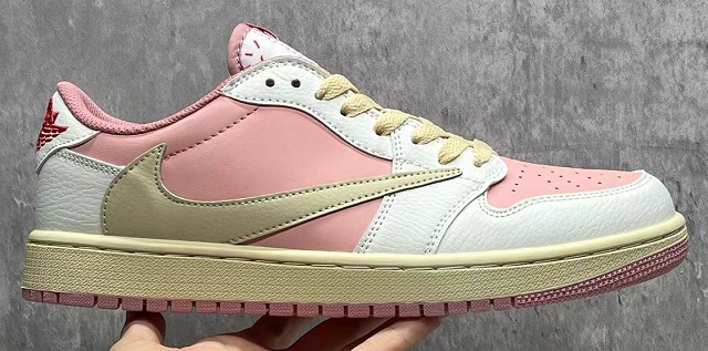 Women Jordan Shoes 1 Grade AAA Low Travis Scott Pink [Women Cheap Jordans 1 208]